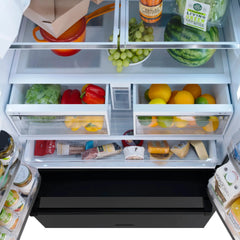 ZLINE 36 in. 28.9 cu. ft. Standard-Depth French Door External Water Dispenser Refrigerator with Dual Ice Maker in Black Stainless Steel - RSM-W-36-BS - The Home Selection