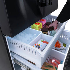 ZLINE 36 in. 28.9 cu. ft. Standard-Depth French Door External Water Dispenser Refrigerator with Dual Ice Maker in Black Stainless Steel - RSM-W-36-BS - The Home Selection