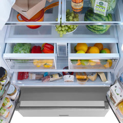 ZLINE 36 in. 28.9 cu. ft. Standard-Depth French Door External Water Dispenser Refrigerator with Dual Ice Maker in Fingerprint Resistant Stainless Steel - RSM-W-36 - The Home Selection