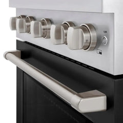 ZLINE 36 in. 5.2 cu. ft. Paramount Gas Range with 6 Burner Cooktop and Convection Gas Oven in Stainless Steel with Black Matte Door - SGR-BLM-36 - The Home Selection