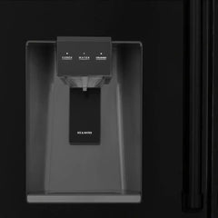 ZLINE 36 Inch 21.6 cu. ft. Counter-Depth French Door Refrigerator with Water and Ice Dispenser in Fingerprint-Resistant Black Stainless Steel - RFM - The Home Selection