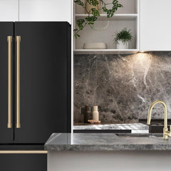 ZLINE 36 Inch 22.5 cu. ft. Counter-Depth French Door Refrigerator with Ice Maker in Fingerprint-Resistant Black Stainless Steel - RFM - The Home Selection