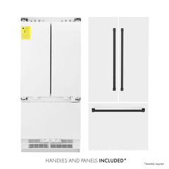 ZLINE 36-Inch Autograph Edition 19.6 cu. ft. Built-in 2-Door Bottom Freezer Refrigerator with Internal Water and Ice Dispenser in DuraSnow Stainless Steel with Champagne Bronze Accents (RBIVZ-SN-36-CB) - The Home Selection