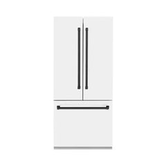 ZLINE 36-Inch Autograph Edition 19.6 cu. ft. Built-in 2-Door Bottom Freezer Refrigerator with Internal Water and Ice Dispenser in White Matte with Matte Black Accents (RBIVZ-WM-36-MB) - The Home Selection