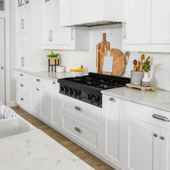 ZLINE 36" Porcelain Gas Stovetop in Black Stainless Steel with 6 Gas Burners (RTB-36) - The Home Selection