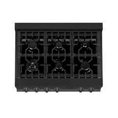 ZLINE 36" Porcelain Gas Stovetop in Black Stainless Steel with 6 Gas Burners (RTB-36) - The Home Selection