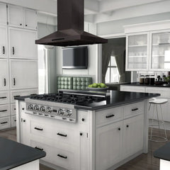 ZLINE 42" ZLINE CrownSound Ducted Vent Island Mount Range Hood in Black Stainless Steel with Built-in Bluetooth Speakers - BSGL2iNCRN-BT-42 - The Home Selection