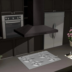 ZLINE 42" ZLINE CrownSound Ducted Vent Island Mount Range Hood in Black Stainless Steel with Built-in Bluetooth Speakers - BSGL2iNCRN-BT-42 - The Home Selection