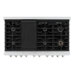 ZLINE 48 in. 6.7 cu. ft. Paramount Double Oven Gas Range with 8 Burner Cooktop in Stainless Steel - SGR48 - The Home Selection