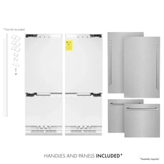 ZLINE 60" 32.2 cu. ft. Built-In 4-Door French Door Freezer Refrigerator with Internal Water and Ice Dispenser in Fingerprint Resistant Stainless Steel (RBIV-SN-60) - The Home Selection