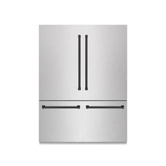 ZLINE 60 in. 32.2 cu. ft. French Door Built-In Bottom Freezer Refrigerator with Water Dispensers and Ice Makers in Satin Stainless Steel with Graphite Gray Interior (GRBIV-SN-60) - The Home Selection