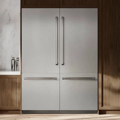 ZLINE 60 in. 32.2 cu. ft. French Door Built-In Bottom Freezer Refrigerator with Water Dispensers and Ice Makers in Satin Stainless Steel with Graphite Gray Interior (GRBIV-SN-60) - The Home Selection