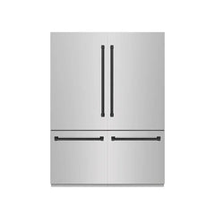ZLINE 60 in. 32.2 cu. ft. French Door Built-In Bottom Freezer Refrigerator with Water Dispensers and Ice Makers in Stainless Steel - GRBIV - The Home Selection