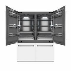 ZLINE 60 in. 32.2 cu. ft. French Door Built-In Bottom Freezer Refrigerator with Water Dispensers and Ice Makers in White Matte with Graphite Gray Interior (GRBIV-WM-60) - The Home Selection