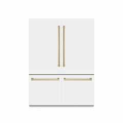 ZLINE 60 in. 32.2 cu. ft. French Door Built-In Bottom Freezer Refrigerator with Water Dispensers and Ice Makers in White Matte with Graphite Gray Interior (GRBIV-WM-60) - The Home Selection