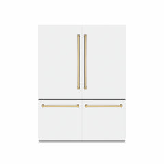 ZLINE 60 in. 32.2 cu. ft. French Door Built-In Bottom Freezer Refrigerator with Water Dispensers and Ice Makers in White Matte with Graphite Gray Interior (GRBIV-WM-60) - The Home Selection