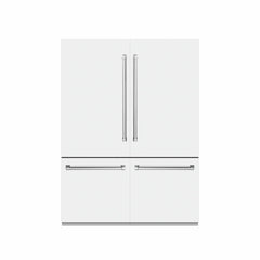 ZLINE 60 in. 32.2 cu. ft. French Door Built-In Bottom Freezer Refrigerator with Water Dispensers and Ice Makers in White Matte with Graphite Gray Interior (GRBIV-WM-60) - The Home Selection