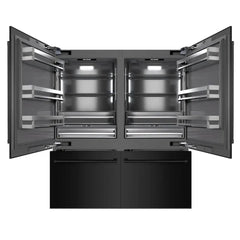 ZLINE 72 in. 39.6 cu. ft. French Door Built-In Bottom Freezer Refrigerator with Water Dispensers and Ice Makers in Black Stainless Steel with Graphite Gray Interior - GRBIT-BS-72 - The Home Selection