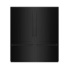 ZLINE 72 in. 39.6 cu. ft. French Door Built-In Bottom Freezer Refrigerator with Water Dispensers and Ice Makers in Black Stainless Steel with Graphite Gray Interior - GRBIT-BS-72 - The Home Selection