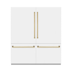 ZLINE 72 in. 39.6 cu. ft. French Door Built-In Bottom Freezer Refrigerator with Water Dispensers and Ice Makers in White Matte - RBIT - The Home Selection