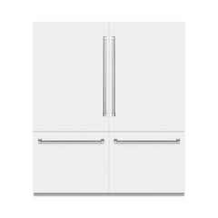 ZLINE 72 in. 39.6 cu. ft. French Door Built-In Bottom Freezer Refrigerator with Water Dispensers and Ice Makers in White Matte - RBIT - The Home Selection