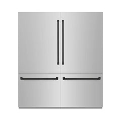 ZLINE 72 in. 39.6 cu. ft. French Door Built-In Bottom Freezer Refrigerator with Water Dispensers and Ice Makers with Graphite Gray Interior - GRBIT - The Home Selection