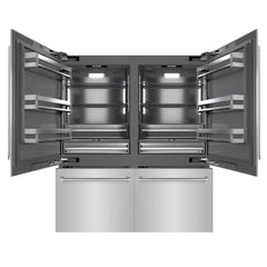 ZLINE 72 in. 39.6 cu. ft. French Door Built-In Bottom Freezer Refrigerator with Water Dispensers and Ice Makers with Graphite Gray Interior - GRBIT - The Home Selection