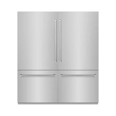 ZLINE 72 in. 39.6 cu. ft. French Door Built-In Bottom Freezer Refrigerator with Water Dispensers and Ice Makers with Graphite Gray Interior - GRBIT - The Home Selection