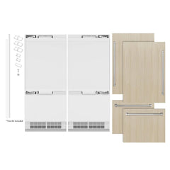 ZLINE 72 in. 39.6 cu. ft. Panel Ready French Door Built-In Bottom Freezer Refrigerator with Water Dispensers and Ice Makers - RBIT - The Home Selection