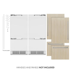 ZLINE 72 in. 39.6 cu. ft. Panel Ready French Door Built-In Bottom Freezer Refrigerator with Water Dispensers and Ice Makers - RBIT - The Home Selection