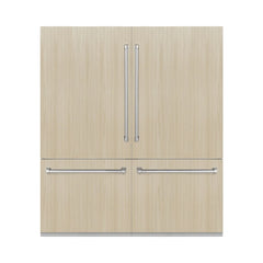 ZLINE 72 in. 39.6 cu. ft. Panel Ready French Door Built-In Bottom Freezer Refrigerator with Water Dispensers and Ice Makers with Graphite Gray Interior - GRBIT-72 - The Home Selection