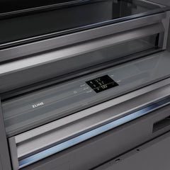 ZLINE 72 in. 39.6 cu. ft. Panel Ready French Door Built-In Bottom Freezer Refrigerator with Water Dispensers and Ice Makers with Graphite Gray Interior - GRBIT-72 - The Home Selection