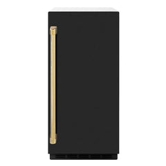 ZLINE Autograph Edition 15 in. Touchstone Clear Cube Ice Maker with Drain Pump and Black Matte Door - ICCDZ-BLM-15 - The Home Selection
