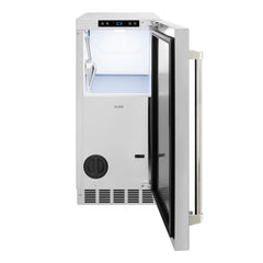 ZLINE Autograph Edition 15 in. Touchstone Clear Cube Ice Maker with Drain Pump and Black Stainless Steel Door - ICCDZ-BS-15-K - The Home Selection