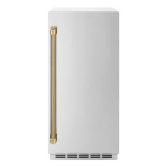 ZLINE Autograph Edition 15 in. Touchstone Clear Cube Ice Maker with Drain Pump and Black Stainless Steel Door - ICCDZ-BS-15-K - The Home Selection