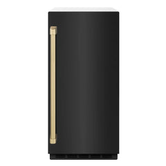 ZLINE Autograph Edition 15 in. Touchstone Clear Cube Ice Maker with Drain Pump and Black Stainless Steel Door with Handle - ICCDZ-BS-15 - The Home Selection