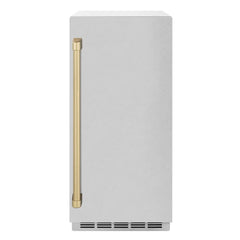 ZLINE Autograph Edition 15 in. Touchstone Clear Cube Ice Maker with Drain Pump and Satin Stainless Steel Door - ICCDZ-SN-15 - The Home Selection