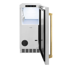 ZLINE Autograph Edition 15 in. Touchstone Clear Cube Ice Maker with Drain Pump and Solid Stainless Steel Door - ICCDZ-ST-15 - The Home Selection