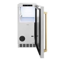 ZLINE Autograph Edition 15 in. Touchstone Clear Cube Ice Maker with Drain Pump and Solid Stainless Steel Door - ICCDZ-ST-15 - The Home Selection