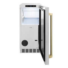 ZLINE Autograph Edition 15 in. Touchstone Gourmet Ice Maker with Drain Pump and Solid Stainless Steel Door - IGMDZ-ST-15-K - The Home Selection