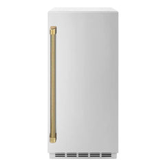 ZLINE Autograph Edition 15 in. Touchstone Gourmet Ice Maker with Drain Pump and Solid Stainless Steel Door - IGMDZ-ST-15-K - The Home Selection