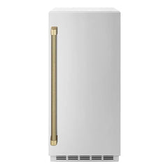 ZLINE Autograph Edition 15 in. Touchstone Gourmet Ice Maker with Drain Pump and Solid Stainless Steel Door - IGMDZ-ST-15-K - The Home Selection