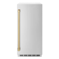 ZLINE Autograph Edition 15 in. Touchstone Gourmet Ice Maker with Drain Pump and Solid Stainless Steel Door - IGMDZ-ST-15 - The Home Selection