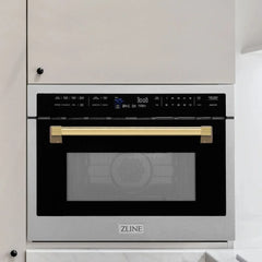 ZLINE Autograph Edition 24" 1.6 cu ft. Built-in Convection Microwave Oven in Fingerprint Resistant Stainless Steel - MWOZ-24-SS - The Home Selection