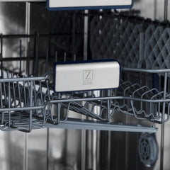 ZLINE Autograph Edition 24" 3rd Rack Top Control Tall Tub Dishwasher in White Matte with Accent Handle, 51dBa - DWVZ-WM-24 - The Home Selection