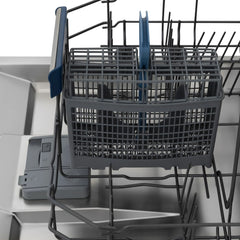 ZLINE Autograph Edition 24" 3rd Rack Top Control Tall Tub Dishwasher in White Matte with Accent Handle, 51dBa - DWVZ-WM-24 - The Home Selection