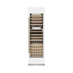 ZLINE Autograph Edition 24 in. 12.4 cu. ft. Triple Zone 100 Bottle Column Wine Cooler - RCWVZ - The Home Selection