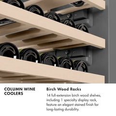 ZLINE Autograph Edition 24 in. 12.4 cu. ft. Triple Zone 100 Bottle Column Wine Cooler - RCWVZ - The Home Selection