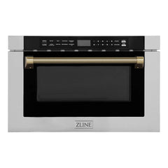 ZLINE Autograph Edition 24 in. 1.2 cu. ft. Built-in Microwave Drawer in Stainless Steel - MWDZ-1-H-K - The Home Selection