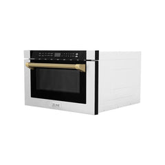 ZLINE Autograph Edition 24 in. 1.2 cu. ft. Built-in Microwave Drawer in Stainless Steel - MWDZ-1-H-K - The Home Selection